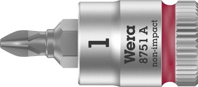 Wera 8751 A 05003350001 Kruiskop Phillips Dopsleutel-bitinzet PH 1 1/4 (6.3 mm)