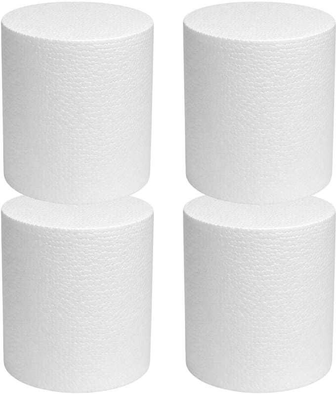 Piepschuim vormen - cilinder - 4x - D15 x L20 cm - styropor hobby / DIY vorm - basis knutselfiguren