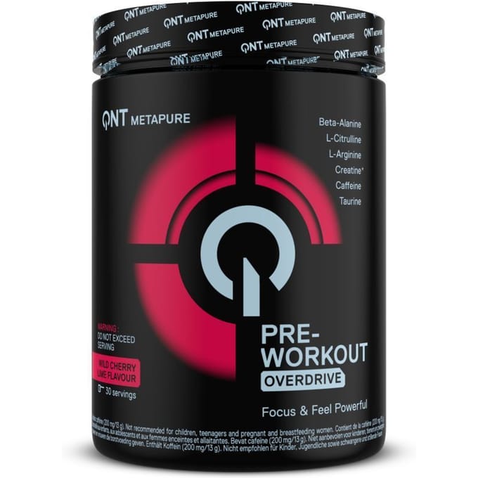 QNT Metapure Preworkout Overdrive Wild Cherry Lime 390 Poeder