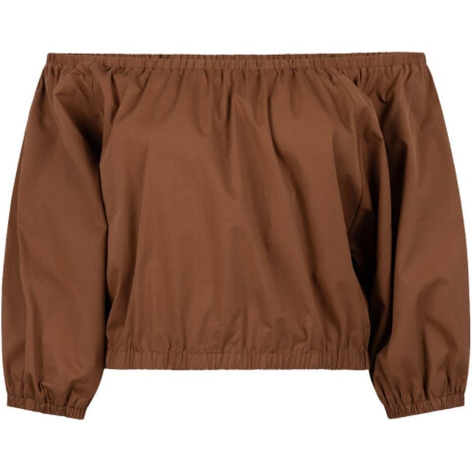 AAIKO Maddy Popline Co 540 Dames - Jurken - Bruin - Maat L