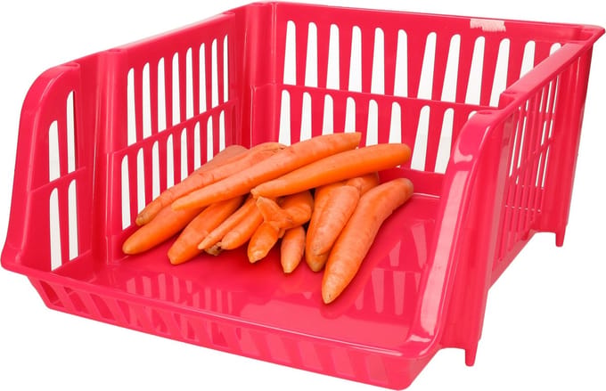 Plasticforte Stapelbare opbergmand - Roze - 20L - kunststof - 43 x 32 x 16 cm