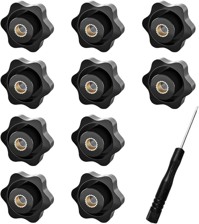 Dailygoods- Stergreepmoer M5 - Stermoer - Binnendraad Klemknop - Kartelmoer - 10 Stuks - Stervormig Ontwerp - Moer
