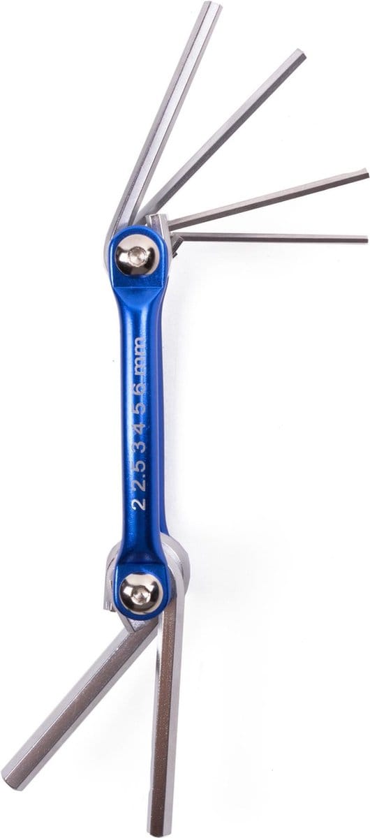 Benson Vouwbare inbusset - verchroomd - 6-delig - aluminium houder - blauw