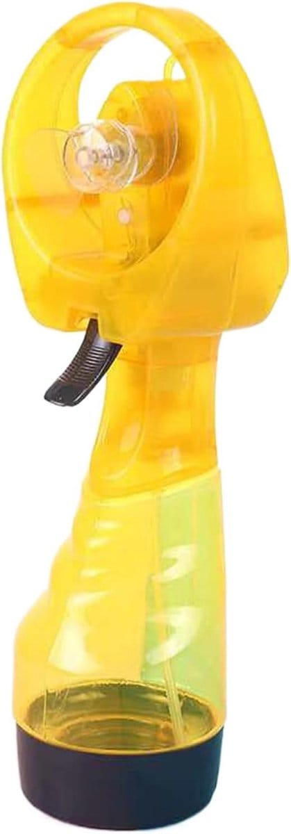 Draagbare Misting Ventilator - Persoonlijke Koeler - Buitenactiviteiten - 350ml Waterfles - 180g Lichtgewicht - Geel