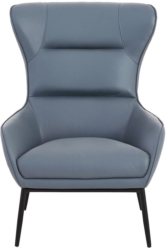 Vente-unique Grijze buffelleren fauteuil DINNIA