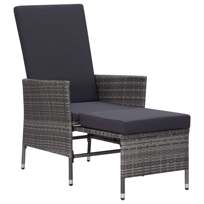 vidaXL - 2-delige - Loungeset - met - kussens - poly - rattan - grijs