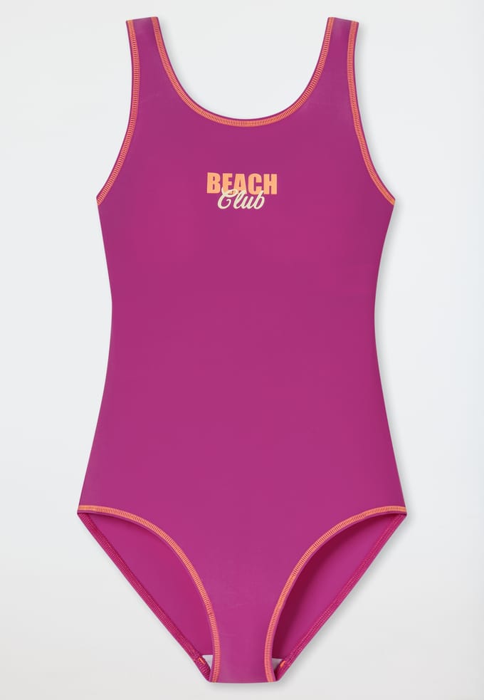 Badpak voor schoolsport, fuchsia - aquablauw 164