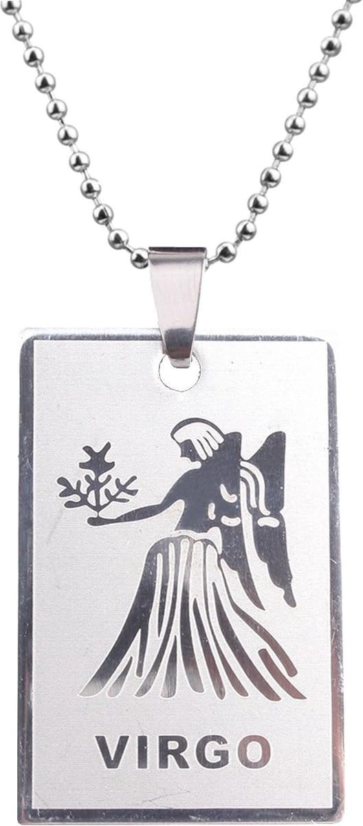 Fako Bijoux® - Ketting - RVS Hanger - Sterrenbeeld Rechthoek - Maagd
