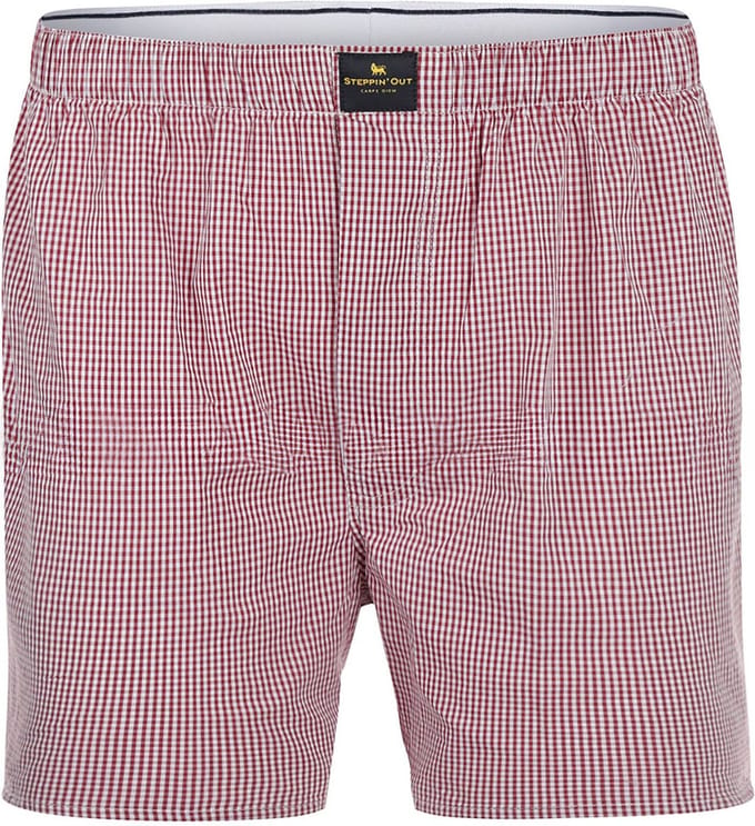 Steppin' Out Boxershort Poplin Ruiten Rood - Maat S - Heren - Boxershorts