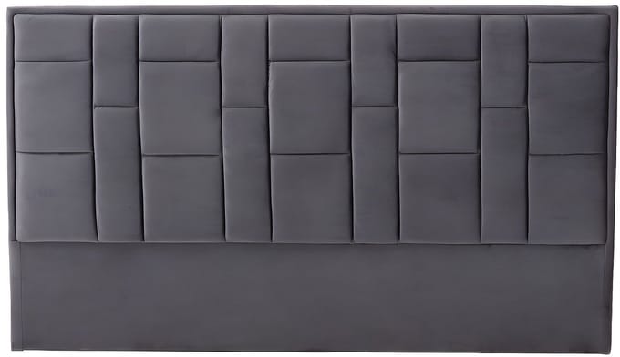 Vente-unique Hoofdeinde HERMINE - Fluweel - 160cm - Donkergrijs