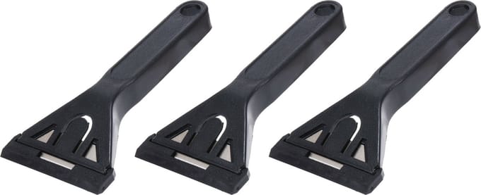 FX Tools Glasschraper - 3x - verfkrabber - verwisselbaar blad - kunststof handvat en beschermkap - universeel