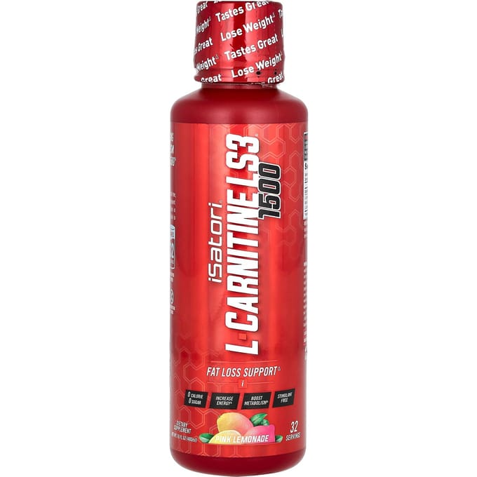 Isatori, L-Carnitine LS3 1500, Limonade Rose, 16 fl oz (480ml)