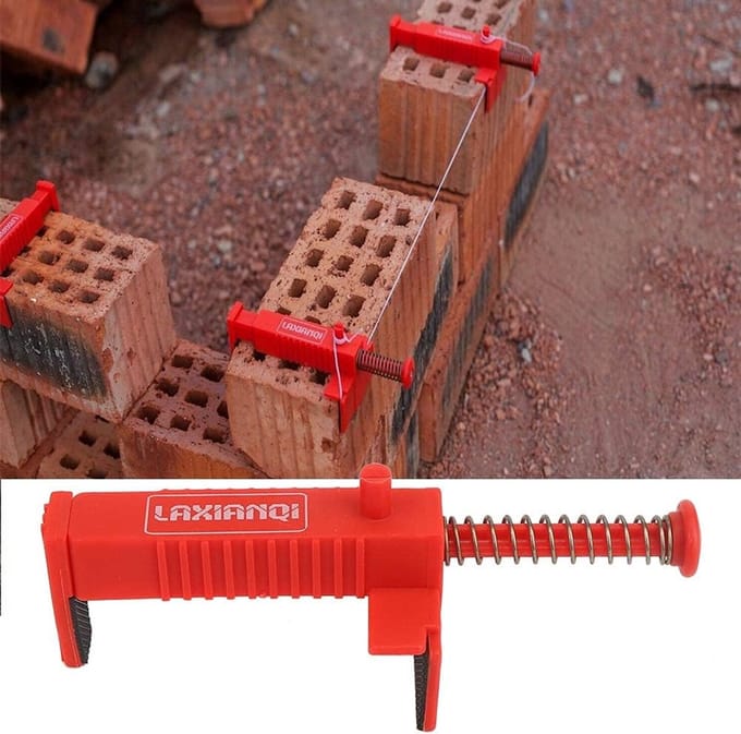 2 Pcs Brick Lining Plumber Tools, Plastic Leveling Tools Suitable for Positioning Hydraulic Wall Workers(Red)