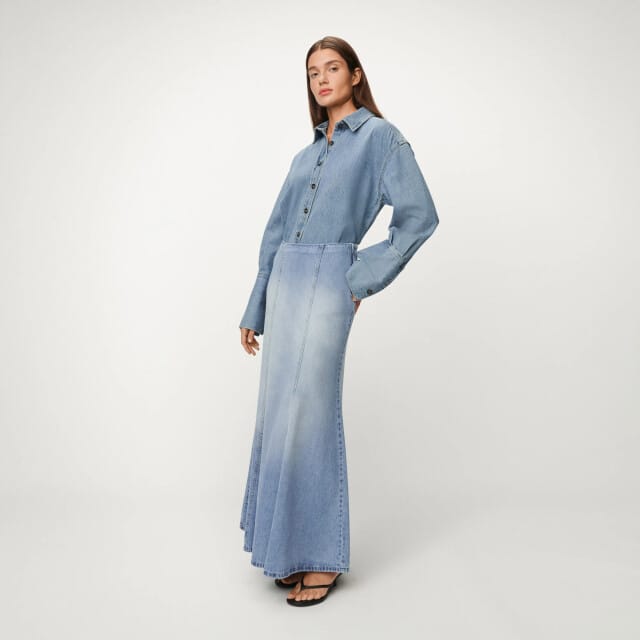 Lois Rohan maxi wilson skirt bleach