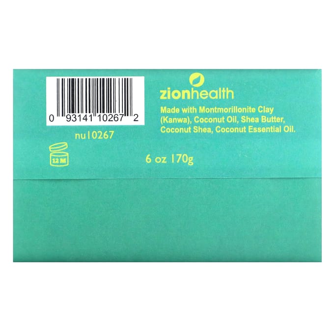 Oude Klei Zeep, Verjongende Aarde Zeep, Kokosnoot Shea, 6 Oz (170 G) blue