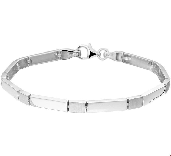 Zilver Gerhodineerde Armband poli/mat 4 1327776