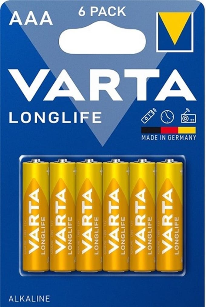 Varta Longlife AAA Alkaline Batterij 6 Stuks