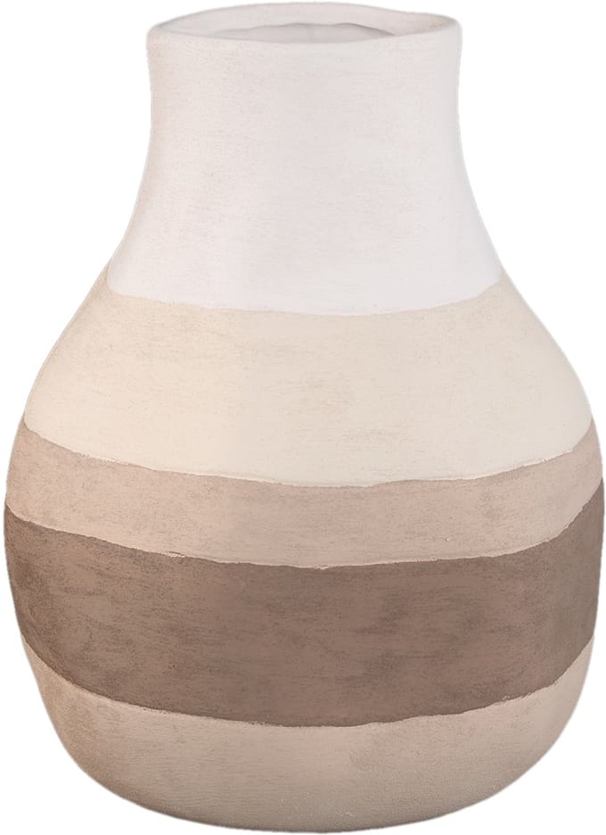 PTMD Voni Brown Ceramic Round Vase Earthy Tones Low L