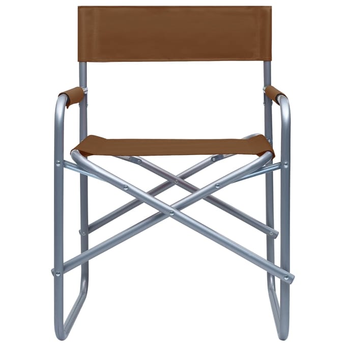 vidaXL - Regisseursstoelen - 2 - st - staal - bruin