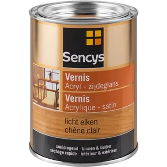 Sencys Vernis Acryl Zijdeglans Licht Eiken 500ml