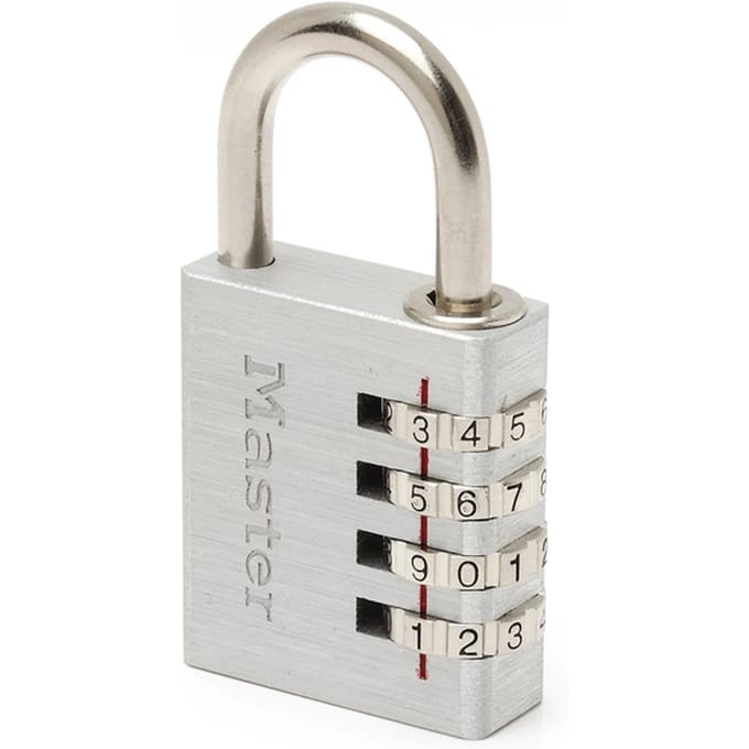 MasterLock 4-cijferig hangslot aluminium 40mm, 7640EURD
