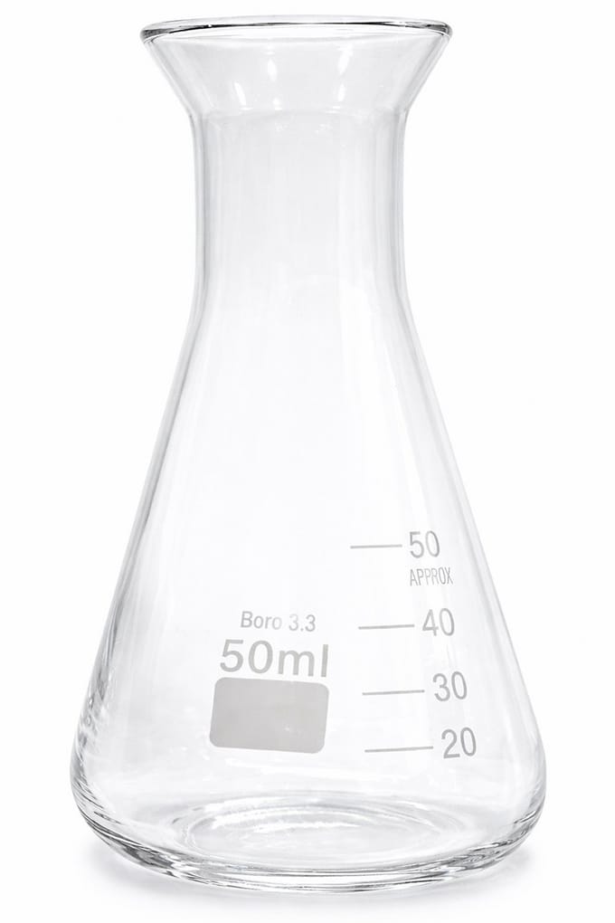 Erlenmeyer 50 ml gegradueerd hittebestendig