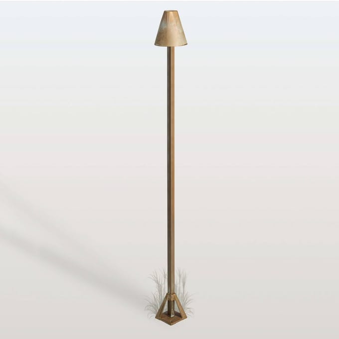 Moretti Luce LED tuinpadverlichting Silva Disk, hoogte 100 cm, antiek messing, IP65