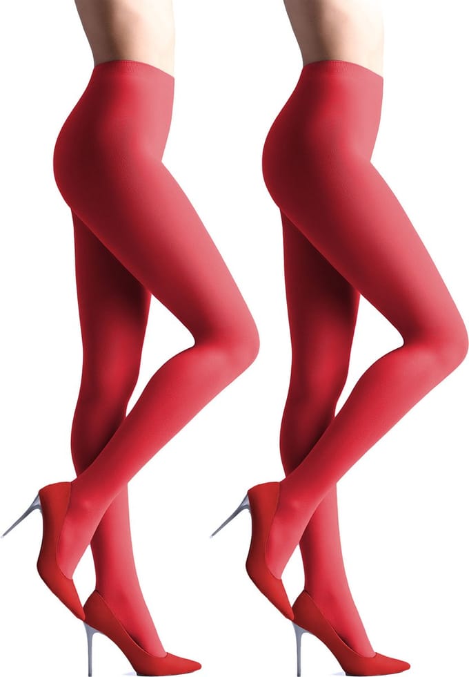 Giulia - Samba 40den (Multipack) Opaque Panty - Rood - M