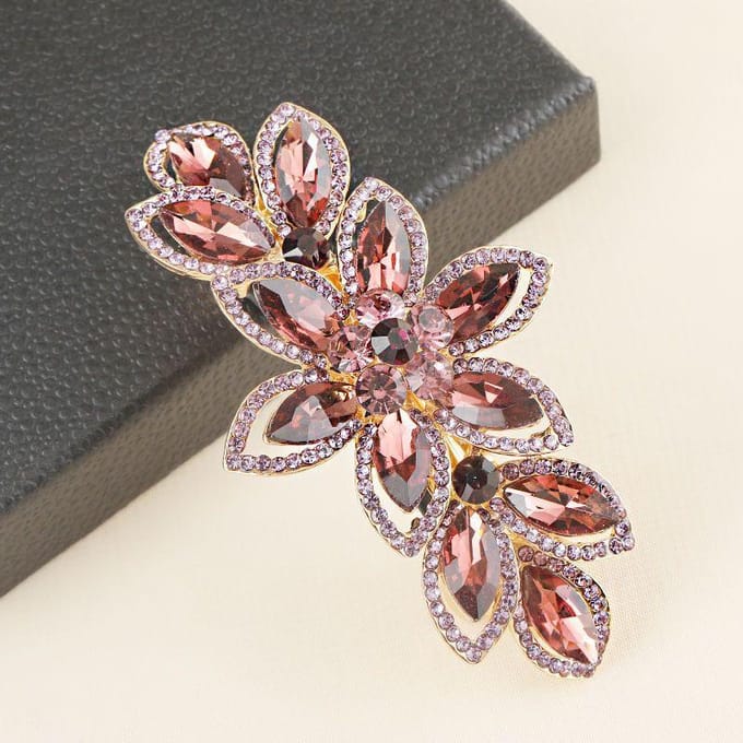 Koreaanse Kristallen Bloem Haarspeld Clip - Groot Diamant Accent voor Paardenstaarten