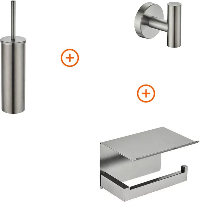 Toilet accessoires set Gun metal exclusief