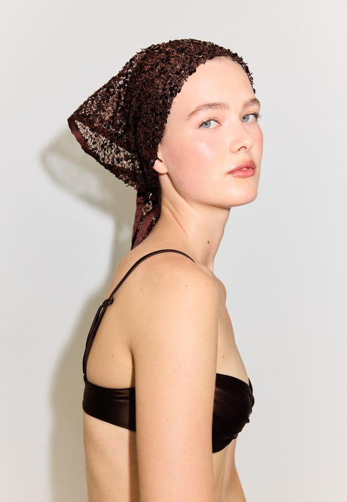 Stradivarius Sjaal met lovertjes  Bruin OS