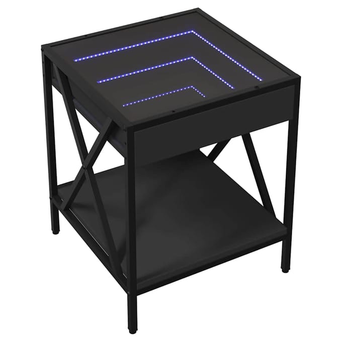 vidaXL - Salontafel - met - Infinity - LED - 40x40x49 - cm - zwart