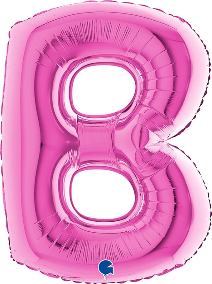 Folieballon 100cm letter B - fuchsia roze