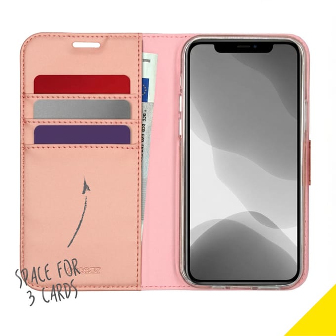 Accezz Hoesje - Geschikt voor Apple iPhone 12 Pro / 12 - Wallet Softcase Bookcase - Rosé Goud