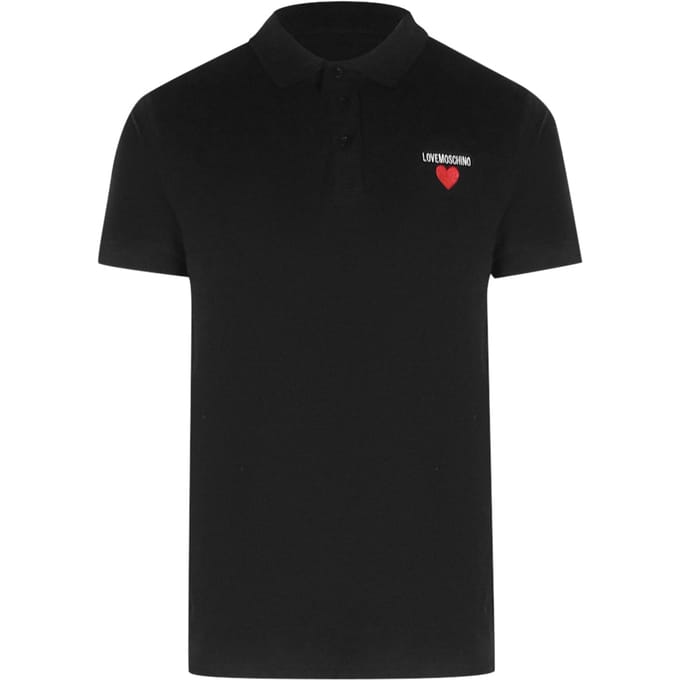 Love Moschino Poloshirt Met Hartlogo, Zwart