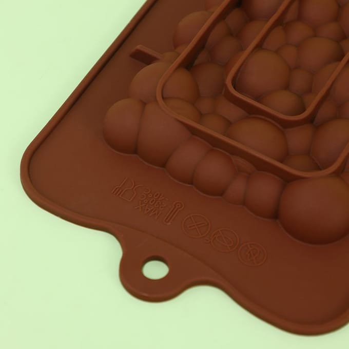 Bubbelvorm Chocoladevorm Siliconenvorm Siliconenvormen Antiaanbak Chocolade Snoepvorm Siliconen chocoladevorm bruin