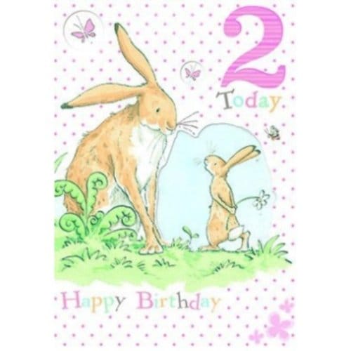 Hazeltje Dubbele Kaart Meisje 2 Jaar 14x20cm