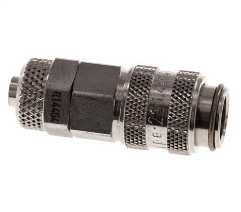 RVS 306L DN 5 Luchtkoppeling Snelkoppeling 6x8 mm Push-On - CLS5-N-SSL-P-6