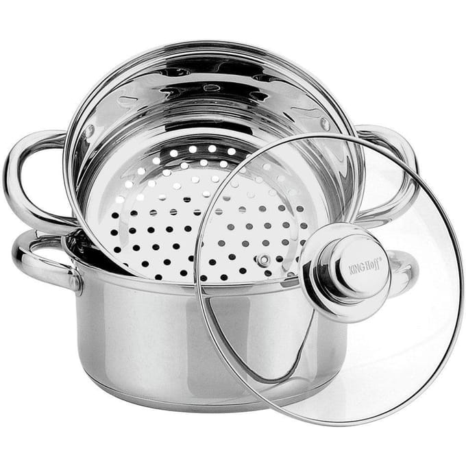 Kinghoff 3318 stoompan - Ø24 cm - rvs - alle warmtebronnen