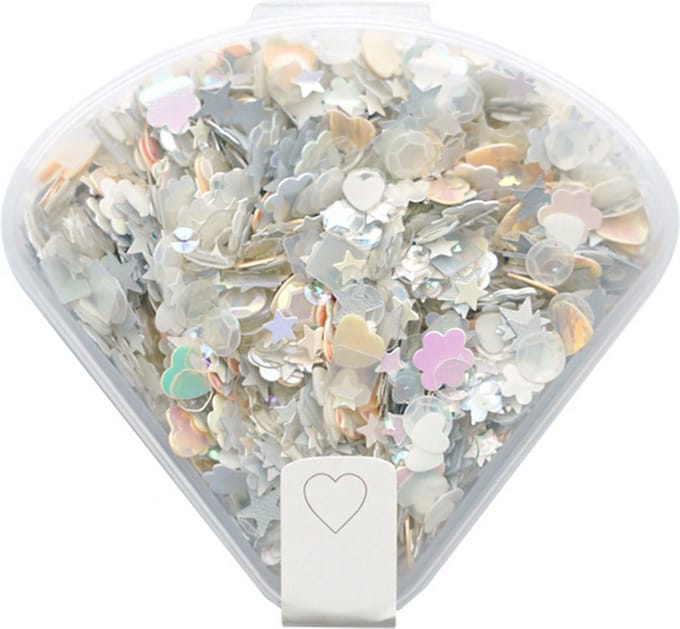 Nellie Snellen Sequins White 20g in Plastic Box