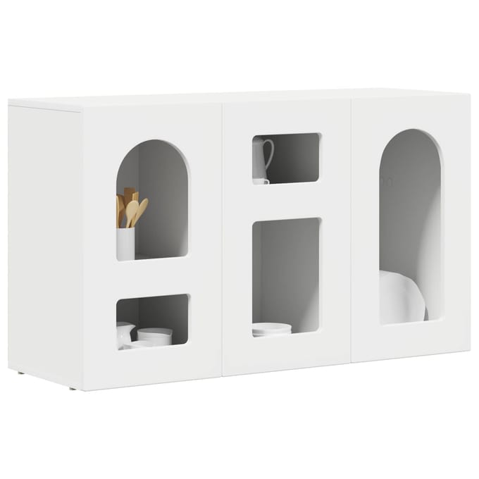 vidaXL - Dressoir - ELST - Wit - 100 - x - 35 - x - 59 - cm - Bewerkt - hout