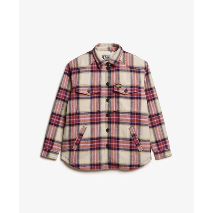 Superdry - Geruit overshirt met borgvoering - Dames - Shirts