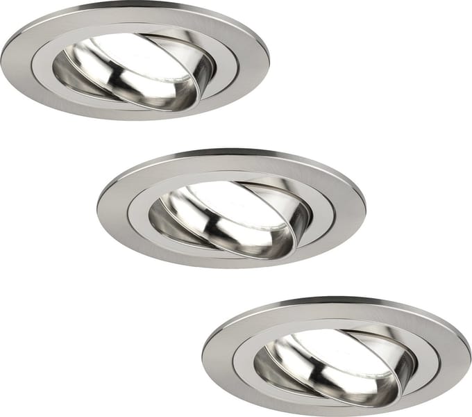 Ledvion - 3X LED Inbouwspot Tokyo - RVS - Dimbaar - 3W - 6500K - Ø92 mm