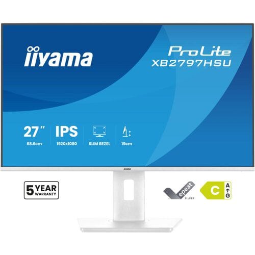 iiyama ProLite XB2797HSU-W1 - 27 inch - Full HD - IPS - USB-Hub (4x) - verstelbaar - Wit