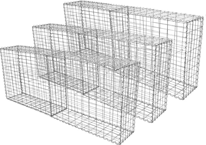 Schanskorf muur - set van 6 - 100x30x80 cm