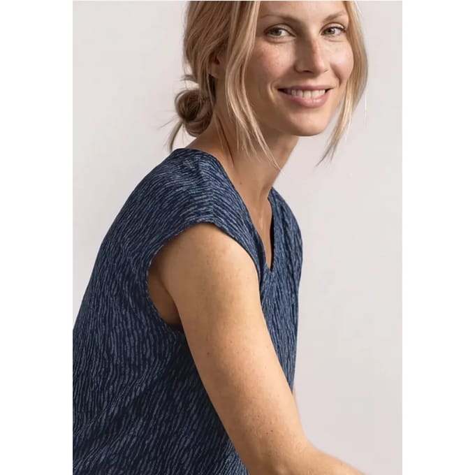 Shirt met afhangende schouders en elastische zoom