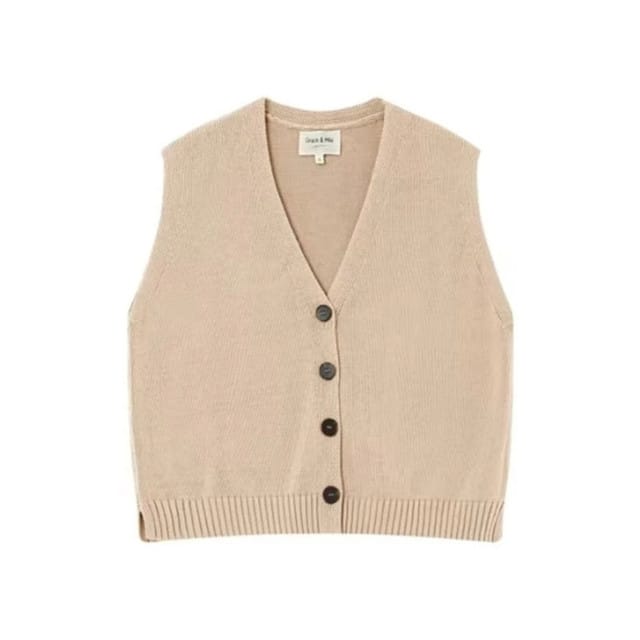 Grace & Mila Pancake gilet gebreid Beige