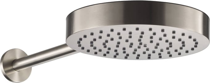 Ben Engraved hoofddouche met douche-arm Ø25cm RVS-look