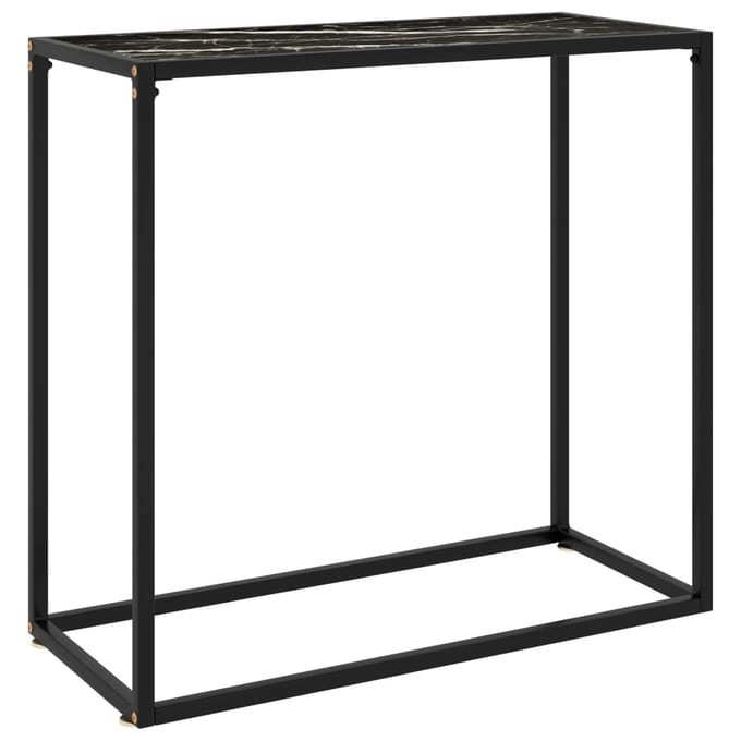vidaXL - Wandtafel - 80x35x75 - cm - gehard - glas - zwart
