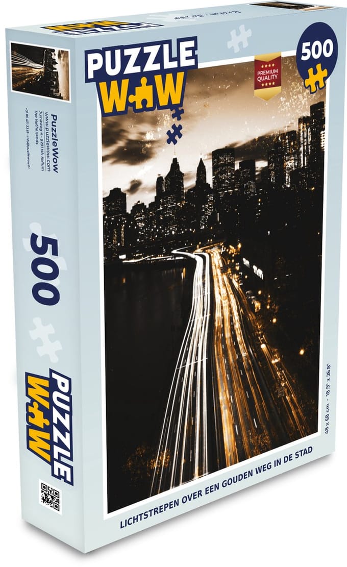 Puzzel Goud - Snelweg - Steden - Legpuzzel - Puzzel 500 stukjes